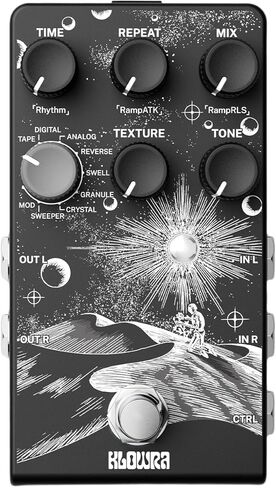Everlast Delay Pedal for Electric Guitar - Enhanced 2025 Version Digital Guitar Effects Pedal with 9 Stereo Delay Types, Tap Tempo, True Bypass, Analog Dry Through, Expression Pedal Support in Saudi Arabia