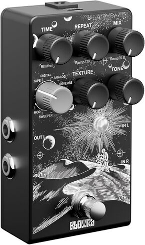 Everlast Delay Pedal for Electric Guitar - Enhanced 2025 Version Digital Guitar Effects Pedal with 9 Stereo Delay Types, Tap Tempo, True Bypass, Analog Dry Through, Expression Pedal Support in Saudi Arabia