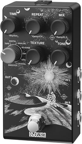 Everlast Delay Pedal for Electric Guitar - Enhanced 2025 Version Digital Guitar Effects Pedal with 9 Stereo Delay Types, Tap Tempo, True Bypass, Analog Dry Through, Expression Pedal Support in Saudi Arabia