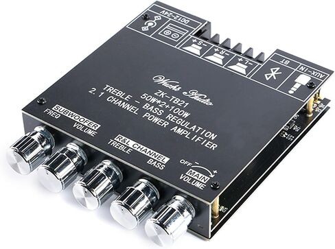ZK-TB21 100W+100W 2.1 لوحة مكبر للصوت المتوافقة مع قناة 200W HIFI AMP AMP مع TREBLE و BASS CONTROL BT 5 in Saudi Arabia