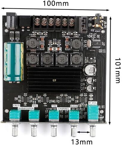 ZK-TB21 100W+100W 2.1 لوحة مكبر للصوت المتوافقة مع قناة 200W HIFI AMP AMP مع TREBLE و BASS CONTROL BT 5 in Saudi Arabia