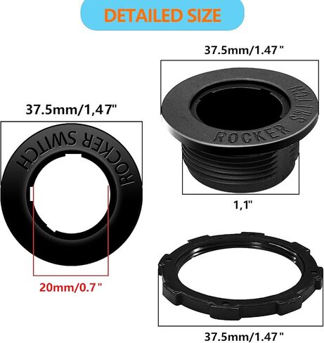يمكن استخدام قذيفة مفتاح Round Rocker ، 6pcs ، قشرة عملية حقن الأسود ، مع مطابقة مفتاح دائري بقطر 20 مم ، مناسبة للبحرية والسيارة والسيارة و RV إلخ in Kuwait