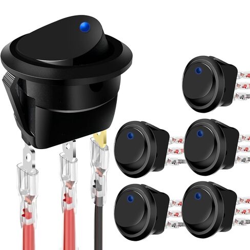 يمكن استخدام قذيفة مفتاح Round Rocker ، 6pcs ، قشرة عملية حقن الأسود ، مع مطابقة مفتاح دائري بقطر 20 مم ، مناسبة للبحرية والسيارة والسيارة و RV إلخ in Kuwait