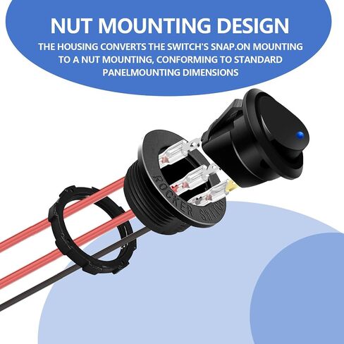 يمكن استخدام قذيفة مفتاح Round Rocker ، 6pcs ، قشرة عملية حقن الأسود ، مع مطابقة مفتاح دائري بقطر 20 مم ، مناسبة للبحرية والسيارة والسيارة و RV إلخ in Kuwait