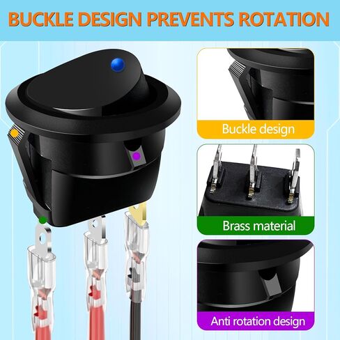 يمكن استخدام قذيفة مفتاح Round Rocker ، 6pcs ، قشرة عملية حقن الأسود ، مع مطابقة مفتاح دائري بقطر 20 مم ، مناسبة للبحرية والسيارة والسيارة و RV إلخ in Kuwait