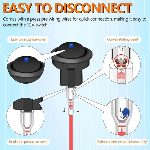 يمكن استخدام قذيفة مفتاح Round Rocker ، 6pcs ، قشرة عملية حقن الأسود ، مع مطابقة مفتاح دائري بقطر 20 مم ، مناسبة للبحرية والسيارة والسيارة و RV إلخ in Kuwait