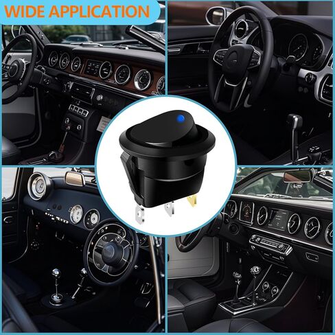 يمكن استخدام قذيفة مفتاح Round Rocker ، 6pcs ، قشرة عملية حقن الأسود ، مع مطابقة مفتاح دائري بقطر 20 مم ، مناسبة للبحرية والسيارة والسيارة و RV إلخ in Kuwait