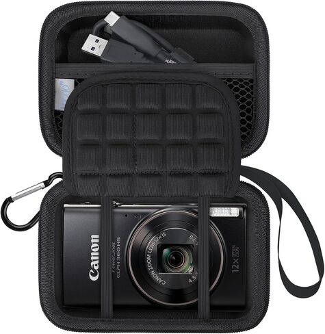 Lacdo Camera Carrying Case for Canon PowerShot ELPH 360/200/185/180/190/350, Sony Cyber-Shot DSC-W830/WX350/WX500/W810/W800 Digital Camera, Hard EVA Protective Camera Storage Trave Bag, Pink in Kuwait