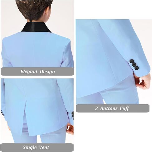 Boys Suit for Toddler Tuxedo Kids Formal Suits Set 5 Pieces Wedding Outfit in Kuwait
