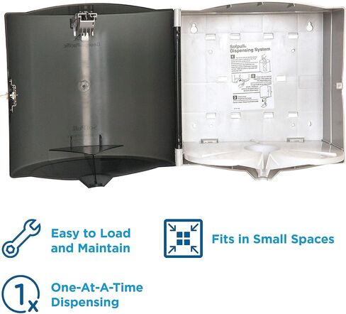 SofPull Large High-Capacity Centerpull Paper Towel Dispenser by GP PRO (Georgia-Pacific), Translucent Smoke, 58201, 1 Dispenser, 10.875" W x 10.375" D x 11.5" H in Saudi Arabia