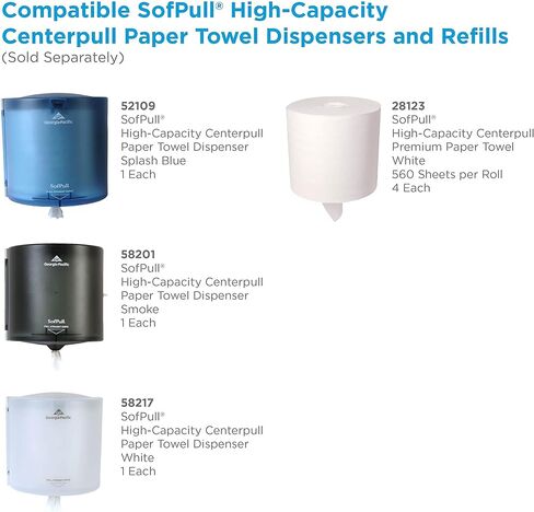 SofPull Large High-Capacity Centerpull Paper Towel Dispenser by GP PRO (Georgia-Pacific), Translucent Smoke, 58201, 1 Dispenser, 10.875" W x 10.375" D x 11.5" H in Saudi Arabia