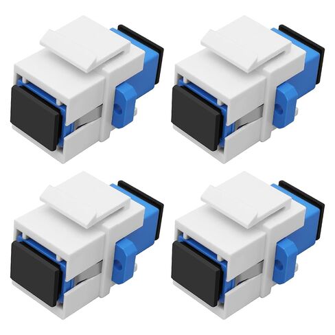 XMSJSIY SC Fiber Optic Coupler Keystone Jack Insert Panel Module Female to Female Simplex Singlemode SC Fiber Connector Socket Adapter for Wall Plates Patch Panels Surface Mount Box - 4PCS in Saudi Arabia