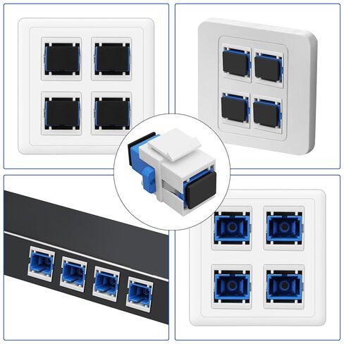 XMSJSIY SC Fiber Optic Coupler Keystone Jack Insert Panel Module Female to Female Simplex Singlemode SC Fiber Connector Socket Adapter for Wall Plates Patch Panels Surface Mount Box - 4PCS in Saudi Arabia
