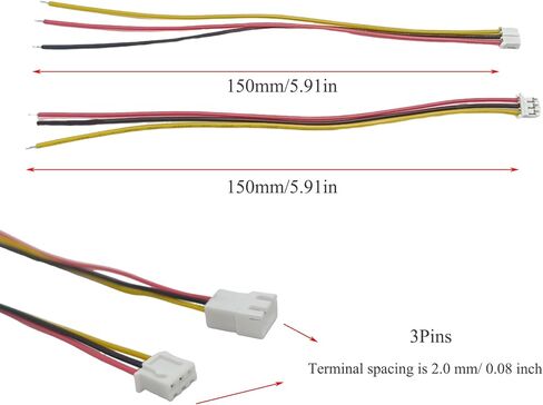 20 Pair JST-PH 2.0 Male and Female 2Pins Connector Cable, 2Pins 2.0mm Pitch 15cm 26AWG Wire Connectors in Saudi Arabia