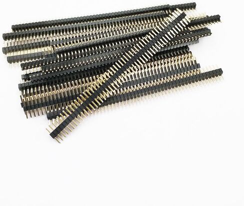 E-Simpo 20pcs 1.27mm PCB Male Pin Header Connector 0.05in Board to Board Connector Breakable Cuttable Single Row 1X50P 50Pins Straight 180D Gold plated Total 7.2MM (1X50P Straight L7.2) in Kuwait