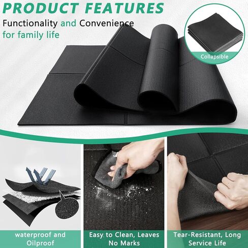 حصيرة حلقة مفرغة قابلة للطي لأرضيات السجاد - 68 "x24" 1/4 "حصيرة معدات تمرين سميكة ، حامي الحد من الضوضاء مع امتصاص الصدمات لصالة الألعاب الرياضية المنزلية والتدريبات الداخلية in Kuwait