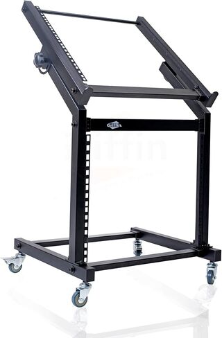 GRIFFIN 19U Rack Mount Rolling Stand (StudioZ PROSteel Series) & Adjustable Mixer Platform Rails – Cart Holder for Audio Music Recording Cabinet – Stage Equipment DJ Gear Storage Case for Amplifier in Saudi Arabia