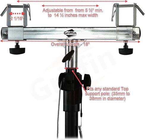 GRIFFIN T Bar Adapters for Lighting Truss Stands (Stage-MountX Series) 2 Pack – Triangle or Square Trussing Brackets for Light Cans & DJ Booth Kit – Music Audio Hardware Holder for Equipment Gear in Saudi Arabia