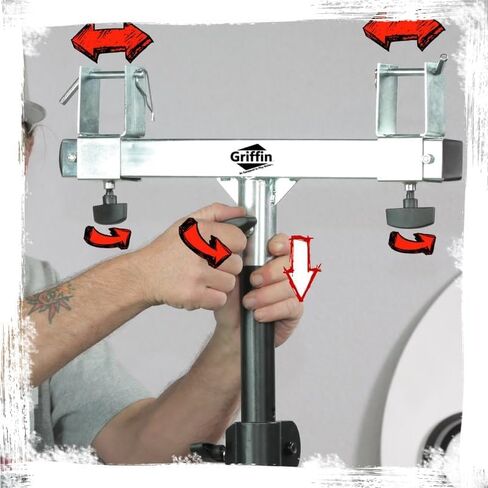 GRIFFIN T Bar Adapters for Lighting Truss Stands (Stage-MountX Series) 2 Pack – Triangle or Square Trussing Brackets for Light Cans & DJ Booth Kit – Music Audio Hardware Holder for Equipment Gear in Saudi Arabia