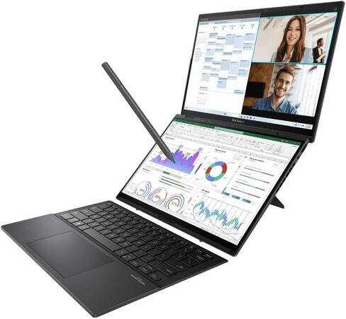 ASUS Zenbook Duo AI Powered 2-in-1 Laptop 14.0" Touchscreen OLED 2.8K Display (Intel Ultra 7-255H, 32GB LPDDR5X, 4TB PCIe SSD, Backlit KB, 2 Thunderbolt 4, WiFi 7, Win 11 Pro) w/DKZ USB Port Expander in Saudi Arabia