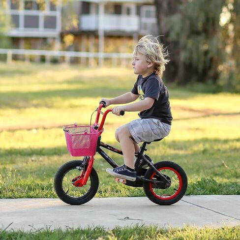 Kids Bike Basket - Front Bicycle Bike Basket for Boys and Girls - Bike Baskets with Adjustable PU Straps, Suitable for Most Children's Bicycles and Kids Tricycles in Saudi Arabia