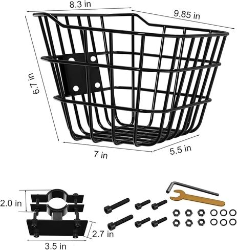 Small Front Basket for Kids’ Scooters & Electric Scooters - Rust-Resistant with Fixed Holder - 5LB Capacity Fits Knee Scooters in Saudi Arabia