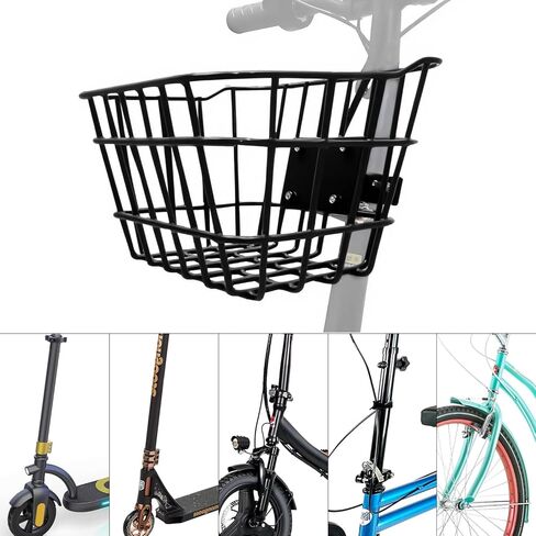 Small Front Basket for Kids’ Scooters & Electric Scooters - Rust-Resistant with Fixed Holder - 5LB Capacity Fits Knee Scooters in Saudi Arabia