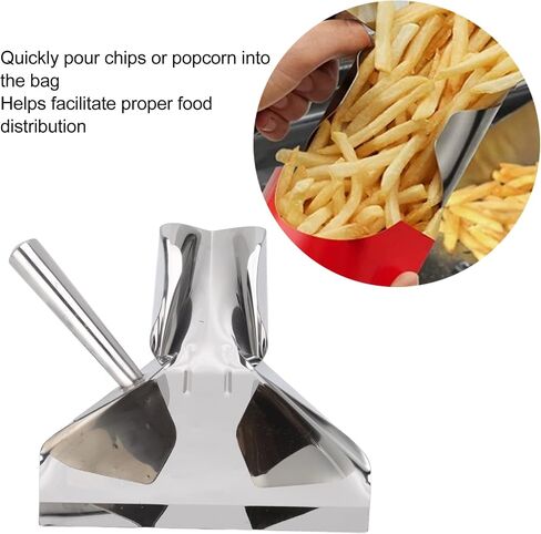 Chip Scoop, French Fries Shovel Popcorn Shovel Stainless Steel French Fry Scoop French Fries Chips Bagger Scooper for Kitchen Restaurants in Saudi Arabia