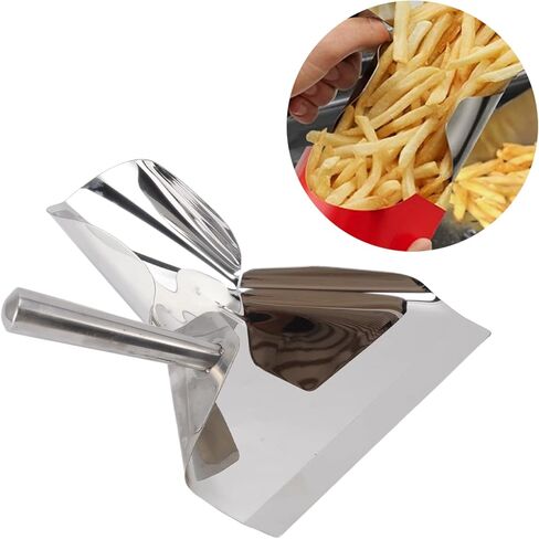 Chip Scoop, French Fries Shovel Popcorn Shovel Stainless Steel French Fry Scoop French Fries Chips Bagger Scooper for Kitchen Restaurants in Saudi Arabia