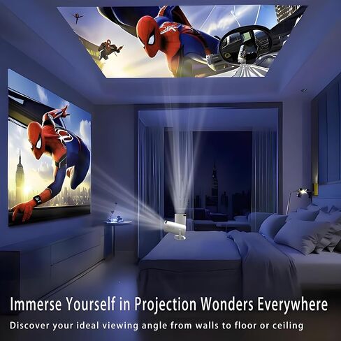 Netflix-Licensed Mini Projector WiFi and Bluetooth: Native 1080P Full HD Portable Projector - Auto Focus Movie Projector for Android iPhone TV HDMI in Saudi Arabia