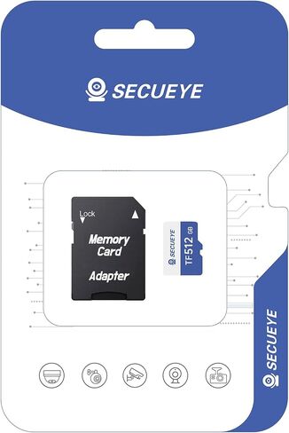 SECUEYE 32GB TF Memory Card with Adapter Class 10 FAT32 High Speed Reading/Writing 24/7 Video Recording for Security Camera Dash Cam (32GB + Adapter) in Saudi Arabia