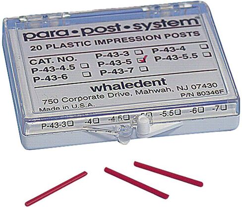 Whaledent P43-4 ParaPost Plastic Impression Posts .040 Yellow 20/Pk in Saudi Arabia