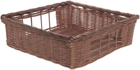 HUBERT Storage Basket Square Dark Brown - 18" L x 18" W x 5 1/2" H in Saudi Arabia
