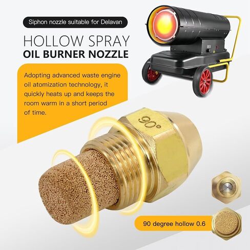 Upgraded 60GPH-90 Hollow Spray Oil Burner Nozzle, 90 Degree for Delavan,Used on Burners with a Hollow Cone Air Pattern in Saudi Arabia