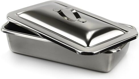 McKesson Medical Instrument Metal Tray - Stainless Steel Tray with Lid, Non-Sterile Autoclavable Surgical-Grade Steel, 8 7/8 in x 5 in x 2 in, 6 Count in Saudi Arabia