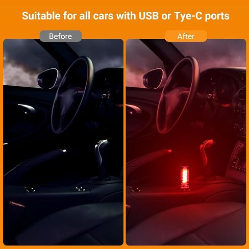 LED Car Ambient Light, USB Powered, Multi-Color Touch Control, Portable Night Light for Bedroom, Camping, Holiday Decor (Blue) in Saudi Arabia