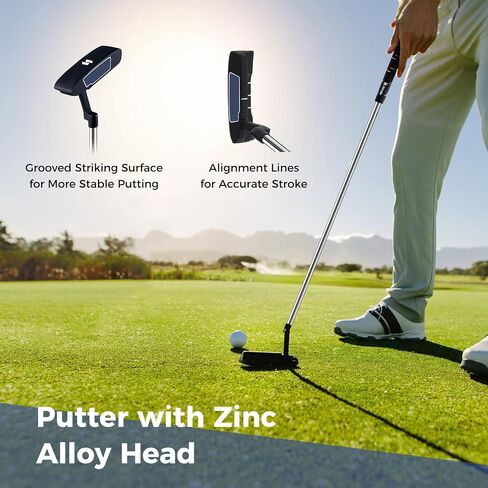 Gymax Golf Golf Clubs for Men ، 16pcs مجموعة غولف كاملة من السلامة اليمنى - 3 Woods (#1#3#5) ، و 5 Irons (#5#6#7#8#9) ، إسفين الرمال/الملعب ، مضرب ، 3 أغلفة رأس ، قطيع المطر والوقوف in Saudi Arabia
