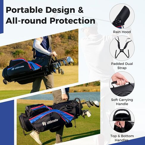 Gymax Golf Golf Clubs for Men ، 16pcs مجموعة غولف كاملة من السلامة اليمنى - 3 Woods (#1#3#5) ، و 5 Irons (#5#6#7#8#9) ، إسفين الرمال/الملعب ، مضرب ، 3 أغلفة رأس ، قطيع المطر والوقوف in Saudi Arabia