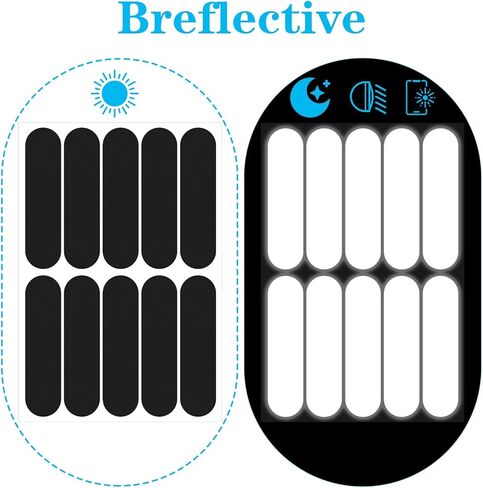 10 مساءً شريط عاكس أسود ، ملصقات خوذة دراجة نارية عاكسة للاصطدامات خوذات خوذات الدراجات النارية ملصقات الرؤية الليلية شارات السلامة للدراجات النارية على دراجات الخوذات الخزارة in Kuwait