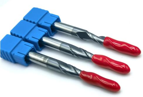 Tapered Angle Ball Nose Tip Radius=1.0mm X 1/4" Shank CNC Carving 3.92 Deg 2 Flutes Tungsten Solid Carbide HRC55 with TiAIN Coated (Pack of 3pcs) in Kuwait