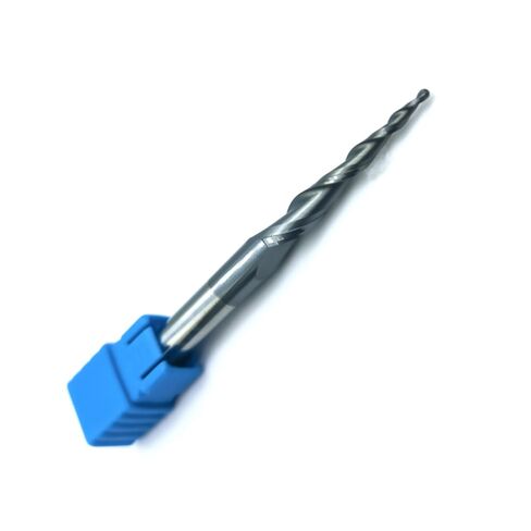 Tapered Angle Ball Nose Tip Radius=1.0mm X 1/4" Shank CNC Carving 3.92 Deg 2 Flutes Tungsten Solid Carbide HRC55 with TiAIN Coated (Pack of 3pcs) in Kuwait