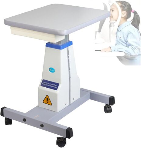 Optometrist Motorized Table, Professional Adjustable Height Ophthalmic Electric Table Optical Eyeglass Instrument Table with Drawer, Working Size 40x48cm,Black (White) in Saudi Arabia