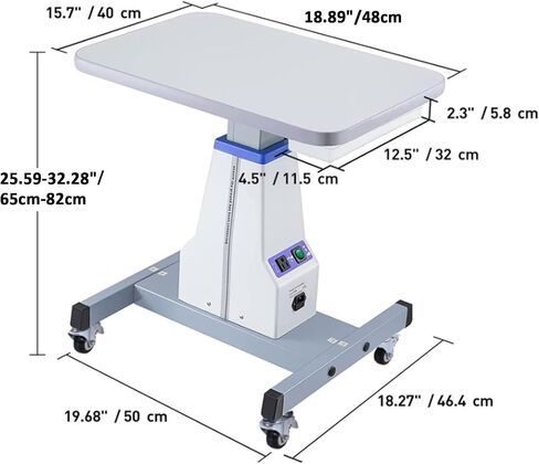 Optometrist Motorized Table, Professional Adjustable Height Ophthalmic Electric Table Optical Eyeglass Instrument Table with Drawer, Working Size 40x48cm,Black (White) in Saudi Arabia