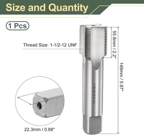 UXCELL HAND PLUP TAP 1-1/2-12 UNF 2B THREAP PLUD TAPS TAPPER FLUTE TAPPET THRASPTING THREAPTING THREAP in Saudi Arabia