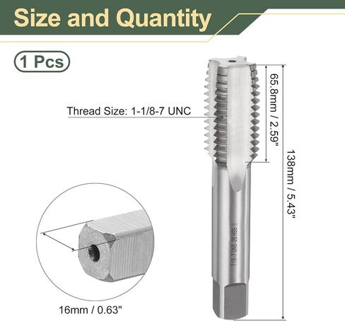 UXCELL HAND PLUP TAP 1-1/2-12 UNF 2B THREAP PLUD TAPS TAPPER FLUTE TAPPET THRASPTING THREAPTING THREAP in Kuwait