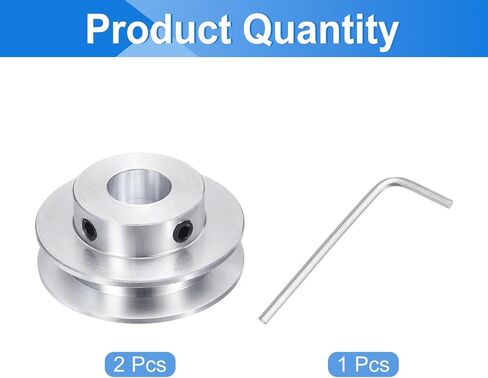 uxcell 2Pcs Single Groove Pulley, 12mm Fixed Bore 40mm Outer Diameter Aluminum Alloy Mechanical Belt Pulley with Hex Wrench for 6mm PU Round Belt in Saudi Arabia