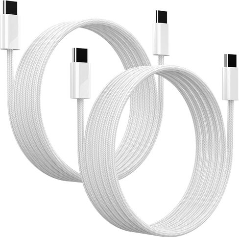 1-Pack USB-C to USB-C Cable 60W High-Speed Charging, Durable 3FT TPE for iPhone 16/15 Pro Max/iPad Pro/Galaxy (White) in Saudi Arabia