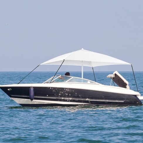 قارب مظلة المظلة قوارب شمس الظل مجموعة 6 '× 6' مقاومة للماء bimini الغطاء الأشرطة السميكة تصل إلى 94 بوصة مع كيس التخزين على شكل d على شكل d in Saudi Arabia
