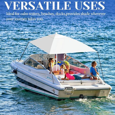 قارب مظلة المظلة قوارب شمس الظل مجموعة 6 '× 6' مقاومة للماء bimini الغطاء الأشرطة السميكة تصل إلى 94 بوصة مع كيس التخزين على شكل d على شكل d in Saudi Arabia