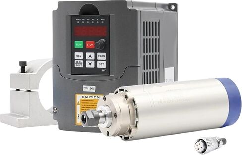 220V 1.5KW ER16 air cooled spindle motor 80mm air cooled 4 bearing 220v 1.5kw VFD inverter & 80mm bracket in Saudi Arabia